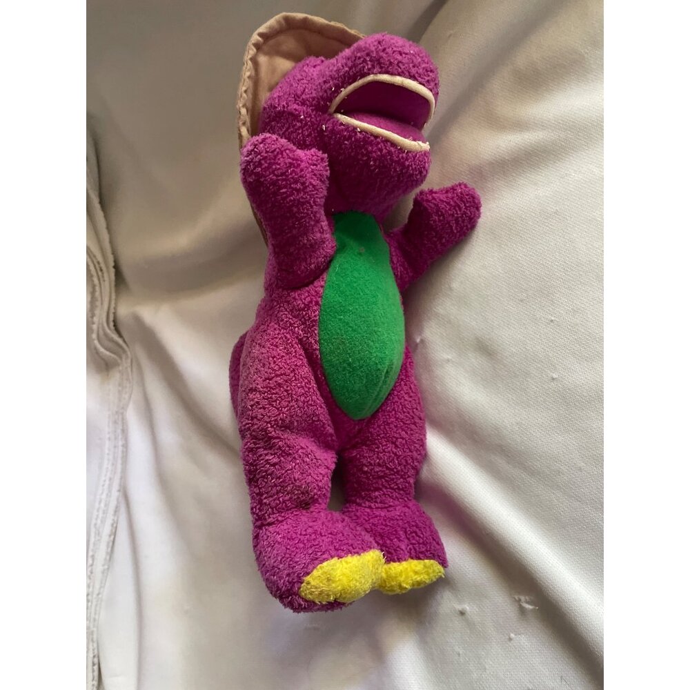 Vintage Barney Purple Dinosaur Plush Toy With Hat 1999 Poly-Filled 12" Collectib